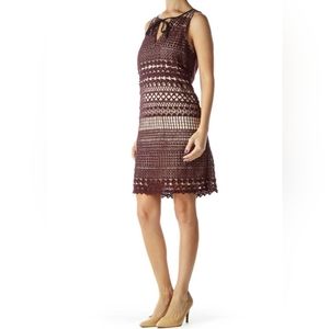 Chelsea28 Burgundy Crocheted Sleeveless Dress - Size XS